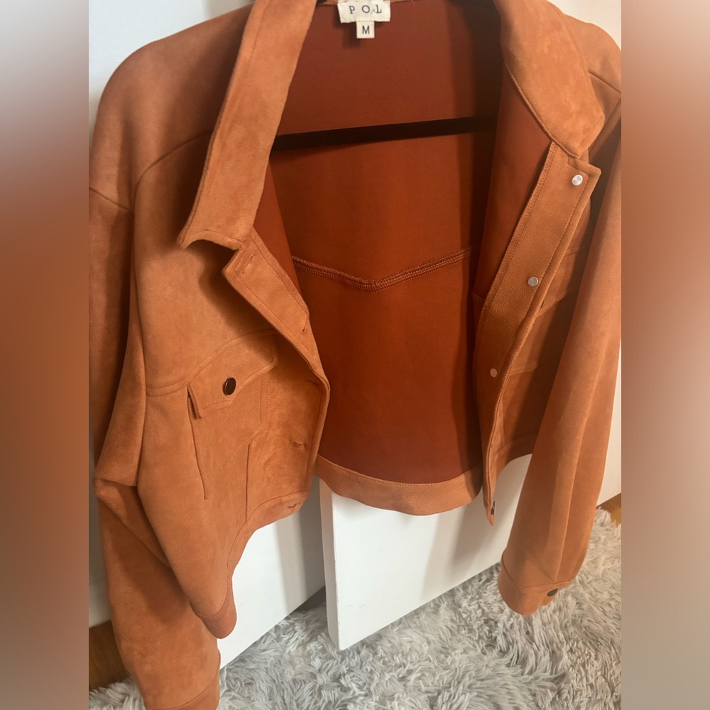 Suede jacket with fringe detail